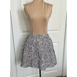 J.CREW Factory Tiered Pull on Mini Skirt Fit Flare Floral Print Lined Size S